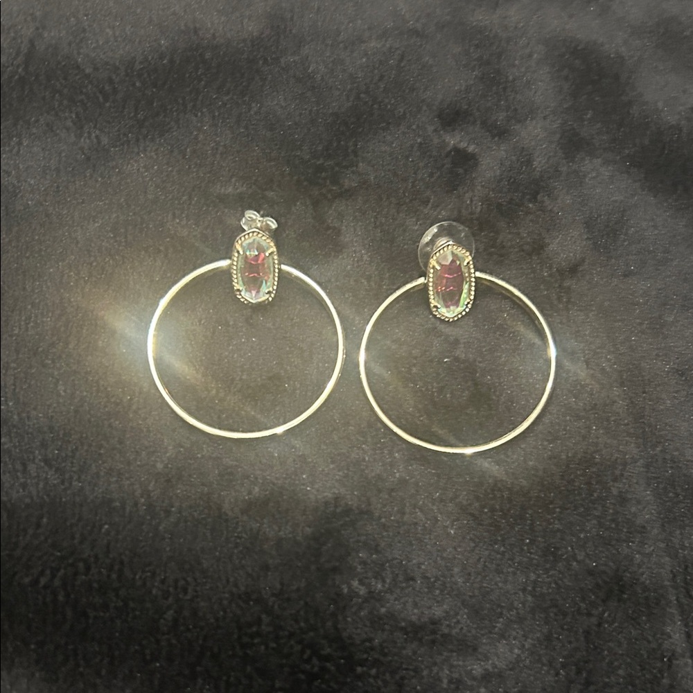 Kendra Scott Gold and Pink Gemstone Earrings